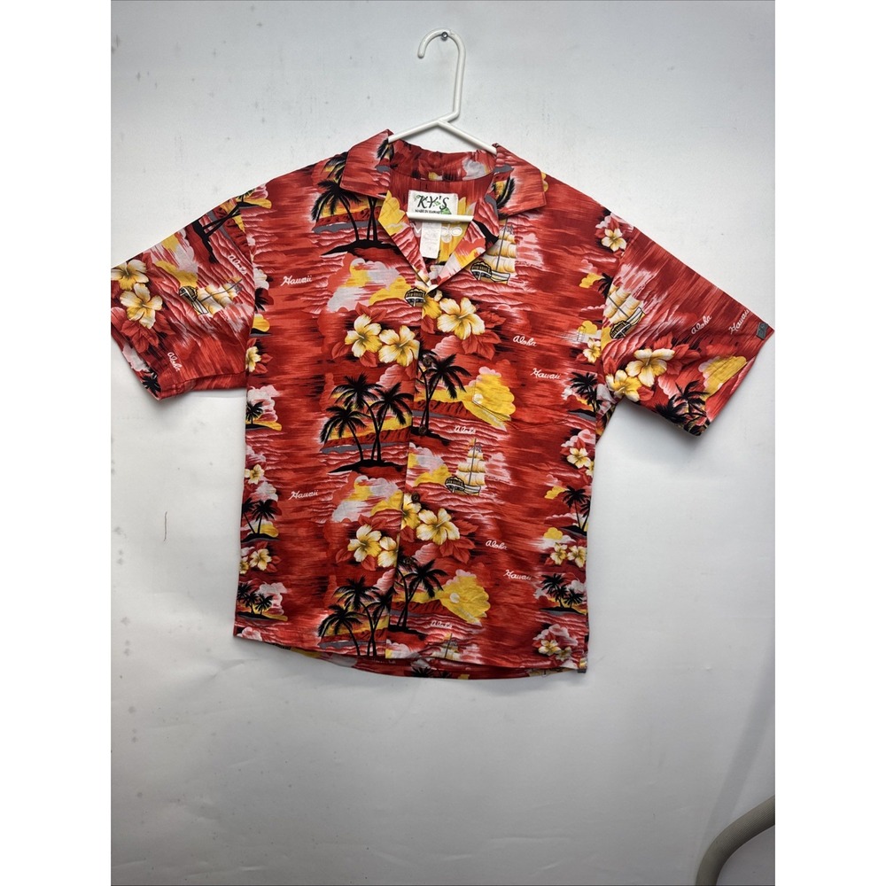 KYS Mens  Multicolor Hawaiian‎ Casual Cotton Short Sleeve Shirt Size S USA